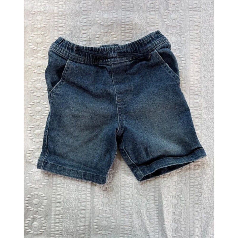 Garanimals Toddler Boys 3T Denim Pull On Shorts Elastic Waist Dark Jean Shorts